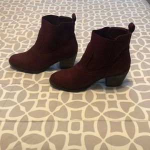 Burgundy ankle boots